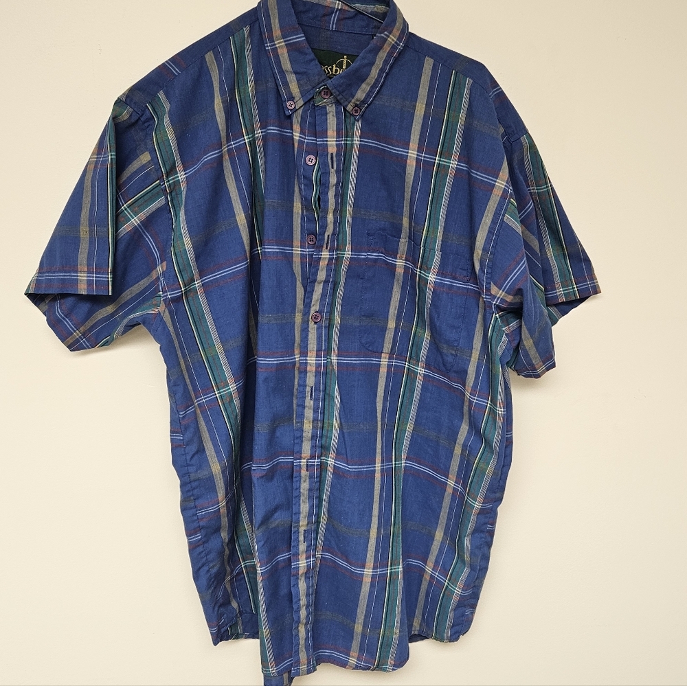 Men's Blue Plaid Shirt